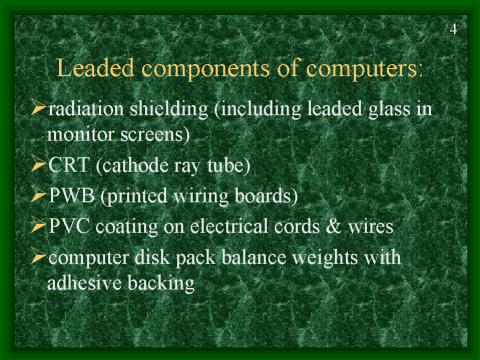Leaded components of computers, slide 4