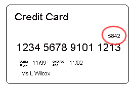 Front of the credit card