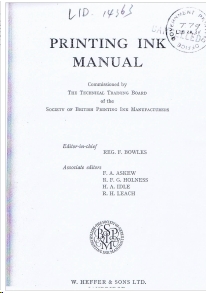 Printing Ink Manual, 1961