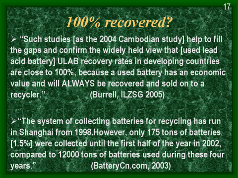 100% lead batteries recovered? - slide 17